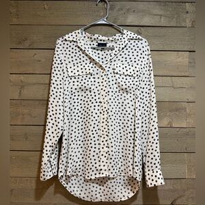Who What Wear Monochrome Polka Dot Blouse